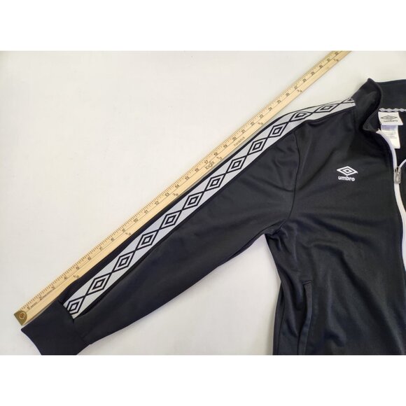 Umbro Full Zip Track Jacket Women XL Black Long Sleeve Diamond Detail Mock - Picture 3 of 9